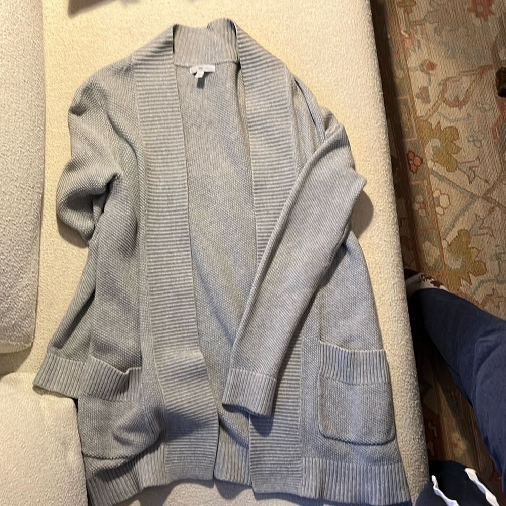 Cotton open front cardigan